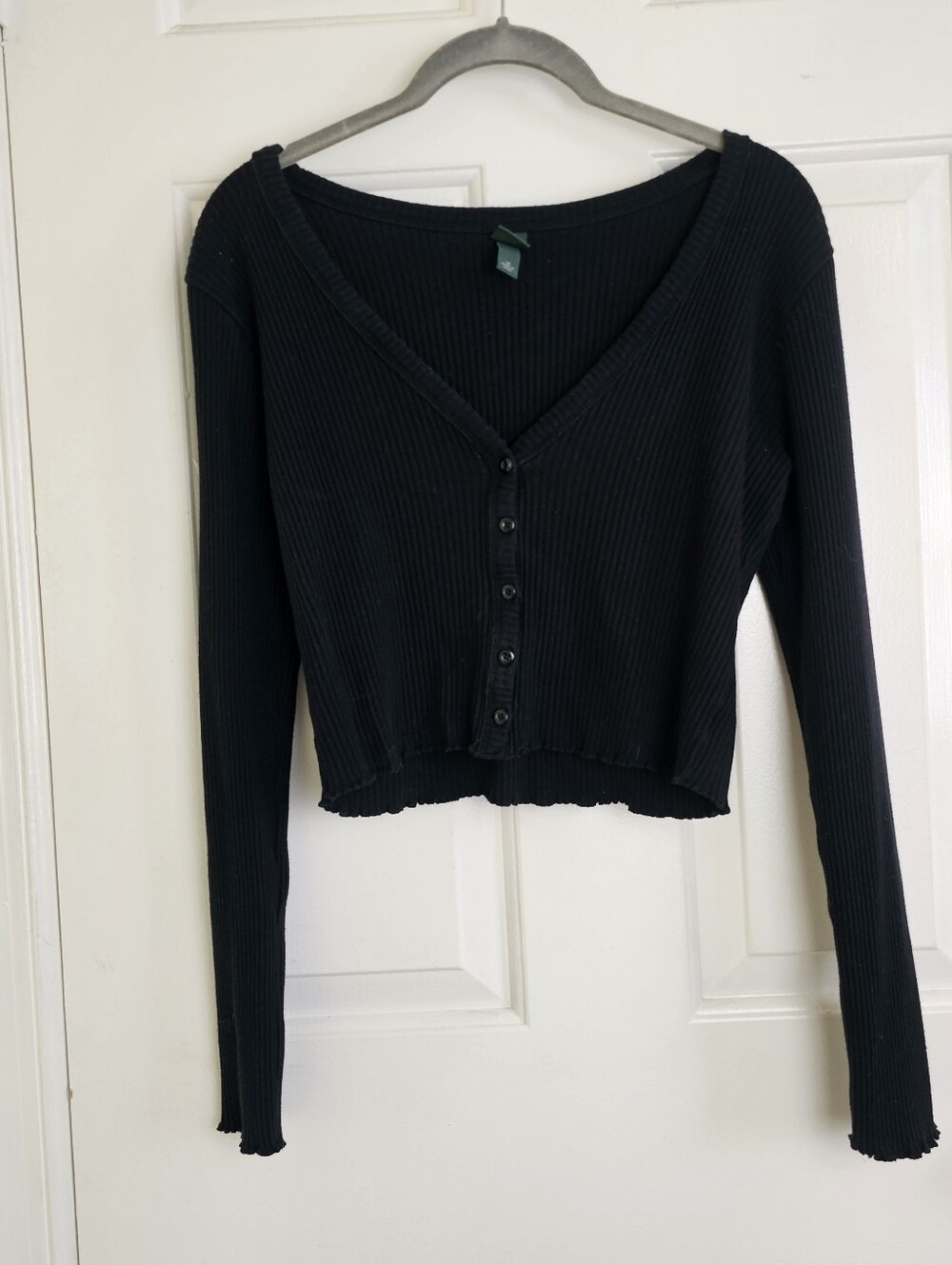 Wild Fable Ribbed Button Down Crop Carigan